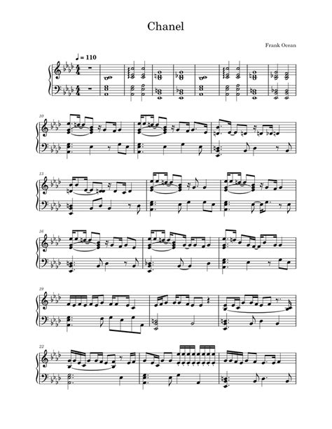 chanel piano sheet music|Free Chanel by Frank Ocean sheet music .